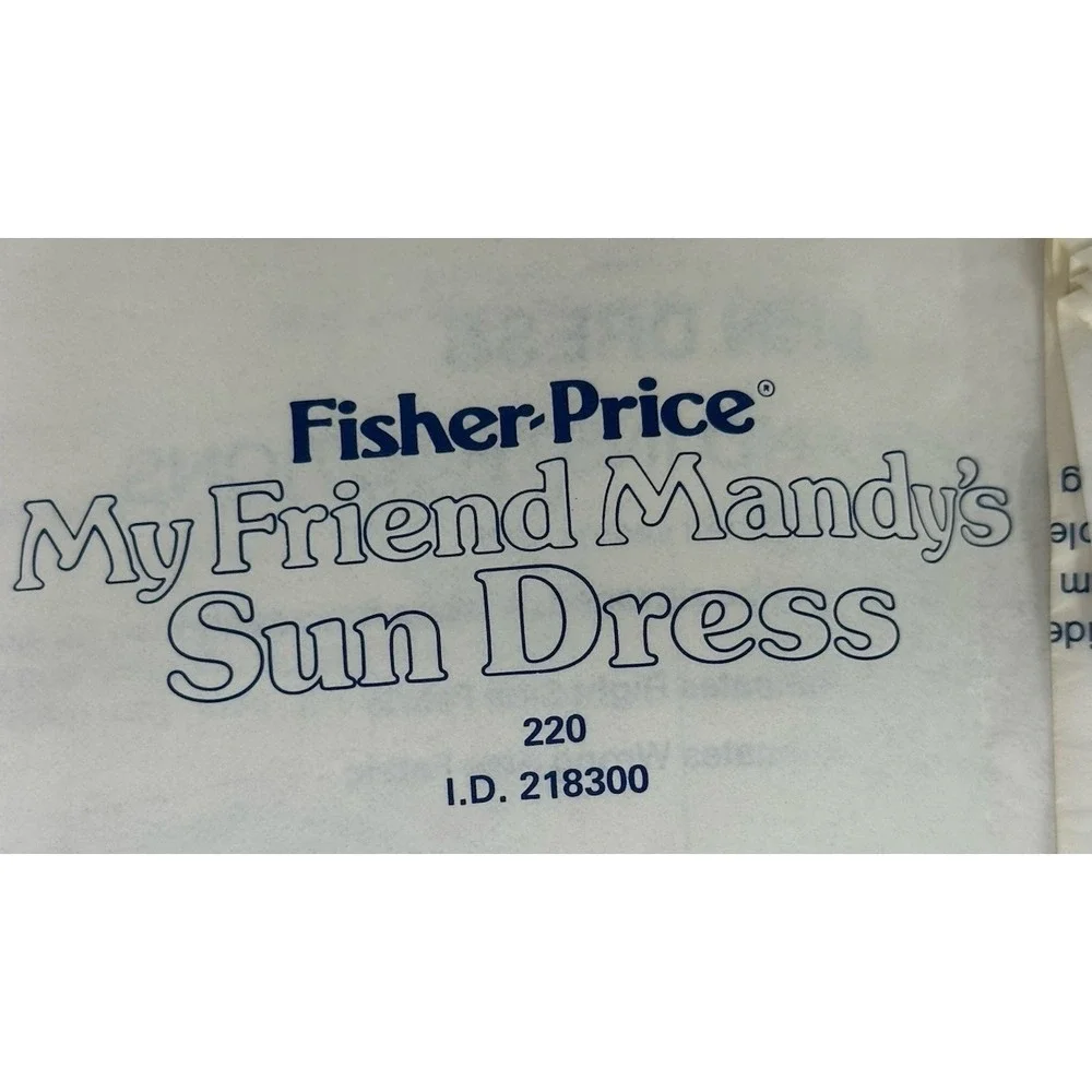 Vintage Fisher Price‎ My Friend Mandys Doll Clothing Sewing Patterns Set of 6